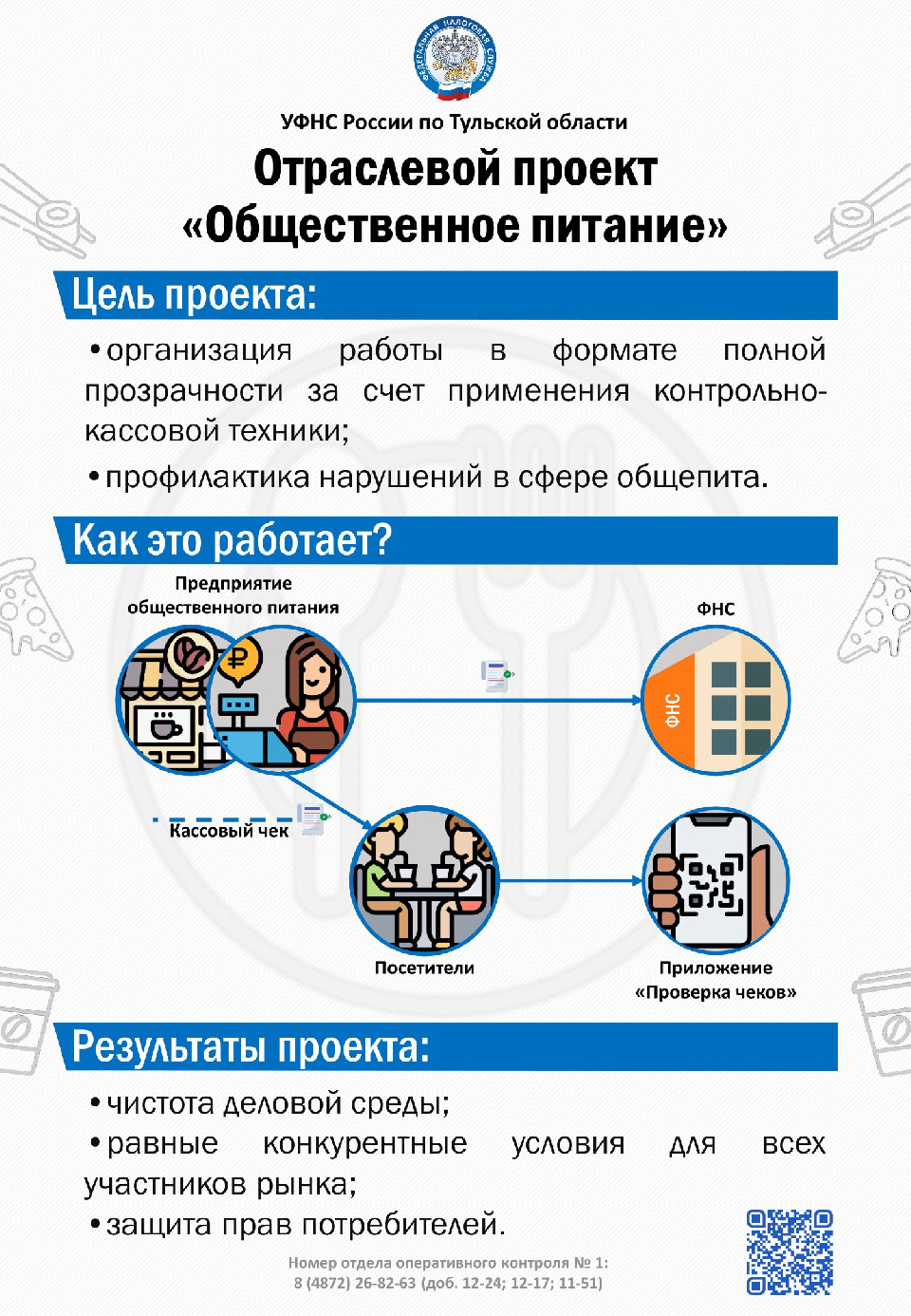 Налоговые органы возобновляют работу по реализации отраслевого проекта «Общественное питание»